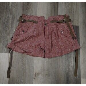 Vintage Forever 21 Plaid Shorts Women’s Size Medium Cotton Pink Brown